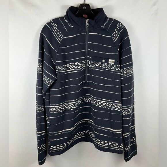 THE NORTH FACE Fleece 1/2 Zip Pullover Knit Fleece Jacket Navy & White Men’s Sm - Picture 5 of 7